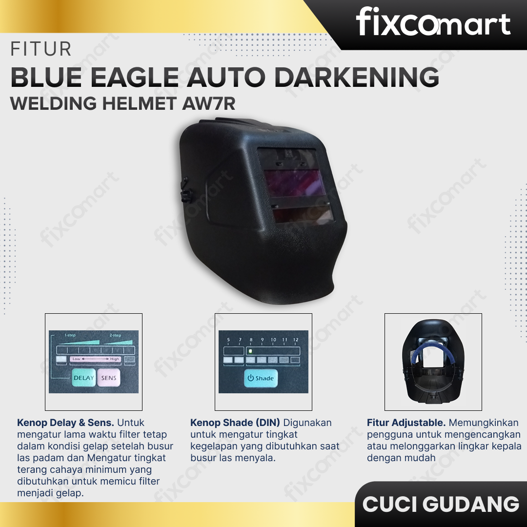 GARAGE SALE - BLUE EAGLE AUTO DARKENING WELDING HELMET AW7R