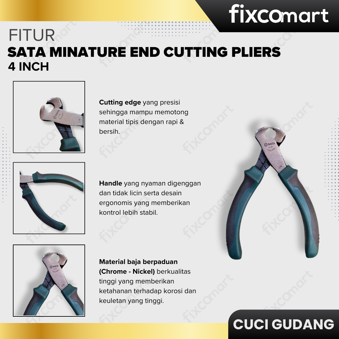 GARAGE SALE-SATA MINATURE END CUTTING PLIERS 4 inch