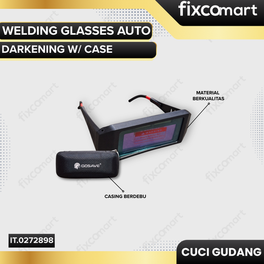 GARAGE SALE-GOSAVE WELDING GLASSES AUTO DARKENING (AD) WITH CASE–Spesial  Cuci Gudang, Borong Sekarang~