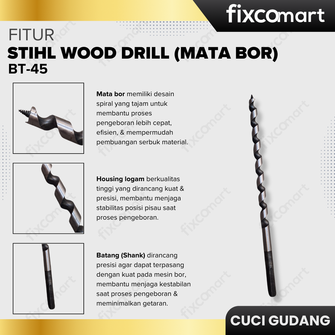 GARAGE SALE-Stihl Wood Drill (Mata Bor) BT-45 (13 x 320 mm)