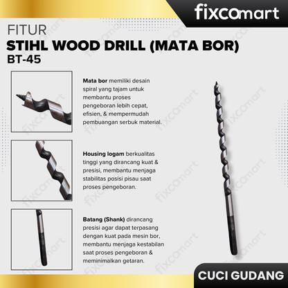 GARAGE SALE-Stihl Wood Drill (Mata Bor) BT-45 (13 x 320 mm)