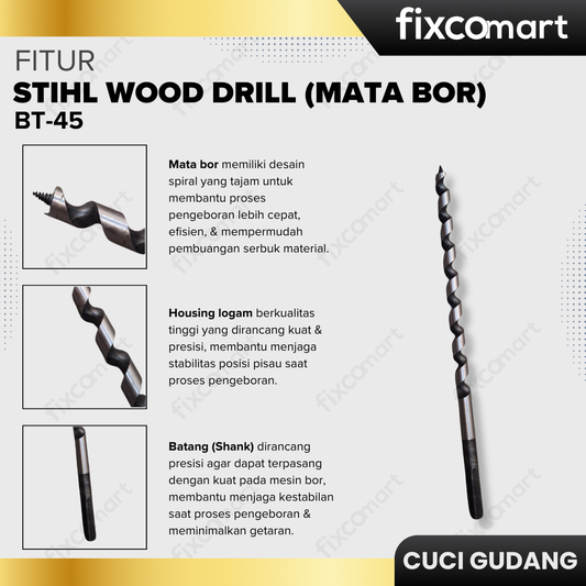 GARAGE SALE-Stihl Wood Drill (Mata Bor) BT-45 (13 x 320 mm)