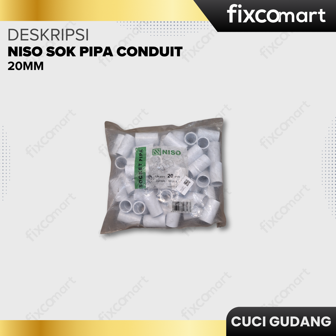 GARAGE SALE-Niso Sok Pipa Conduit 20mm –Spesial  Cuci Gudang, Borong Sekarang~