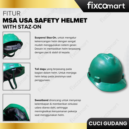 GARAGE SALE-MSA USA SAFETY HELMET WITH STAZ-ON –Spesial  Cuci Gudang, Borong Sekarang~
