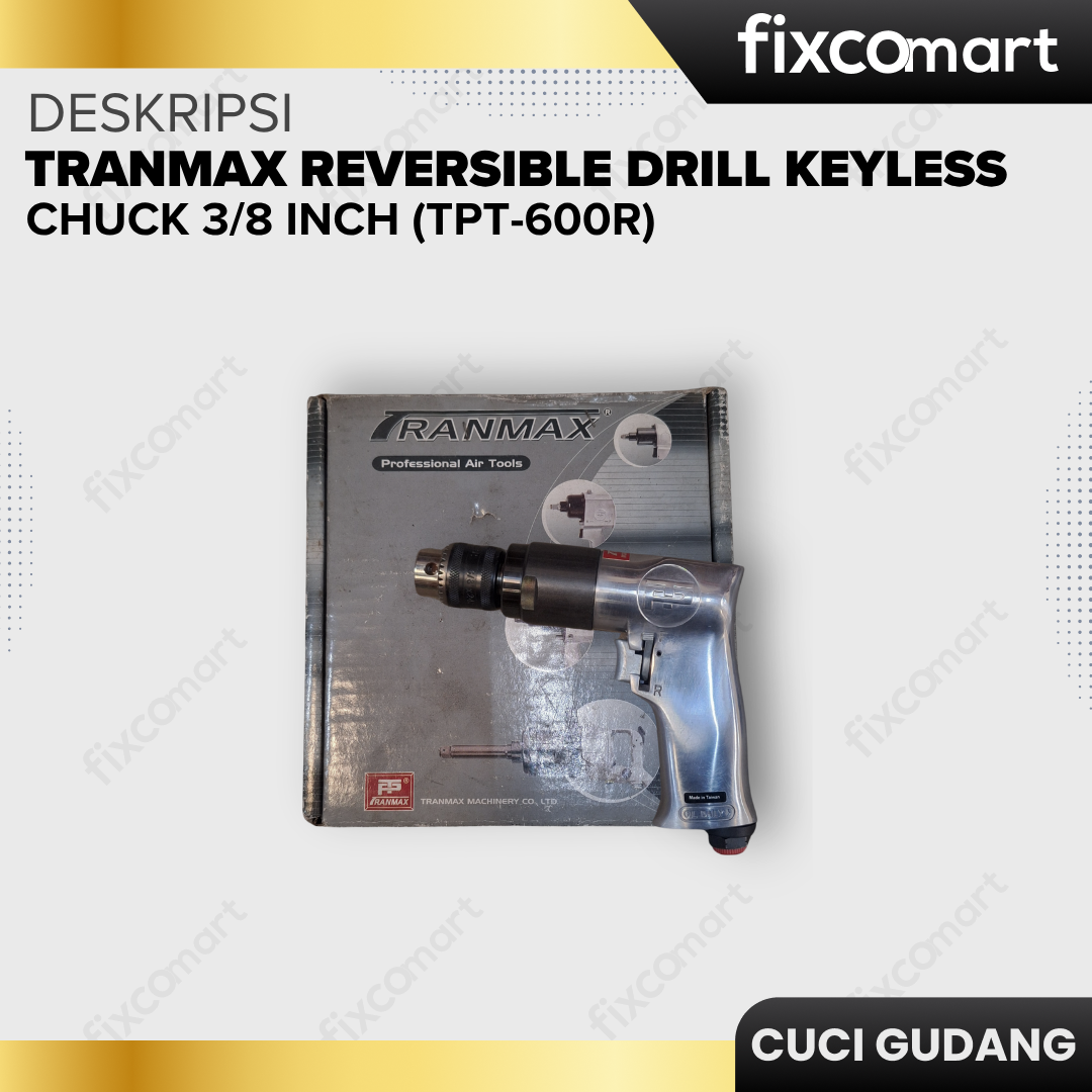 GARAGE SALE - Tranmax Reversible Drill With Keyless Chuck 3/8 inch(TPT-600R)