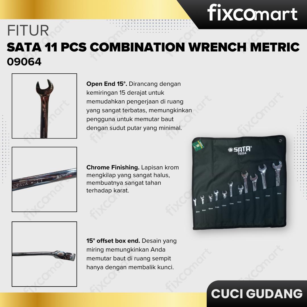 GARAGE SALE - SATA 11PC COMBINATION WRENCH SET (METRIC)