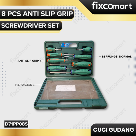 GARAGE SALE-Jonnesway 8Pcs Anti Slip Grip Screwdriver Set