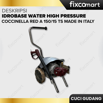 GARAGE SALE-Idrobase Water High Pressure COCCINELLA RED A 150/15 TS (150 bar) Made in Italy