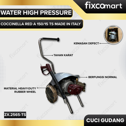 GARAGE SALE-Idrobase Water High Pressure COCCINELLA RED A 150/15 TS (150 bar) Made in Italy