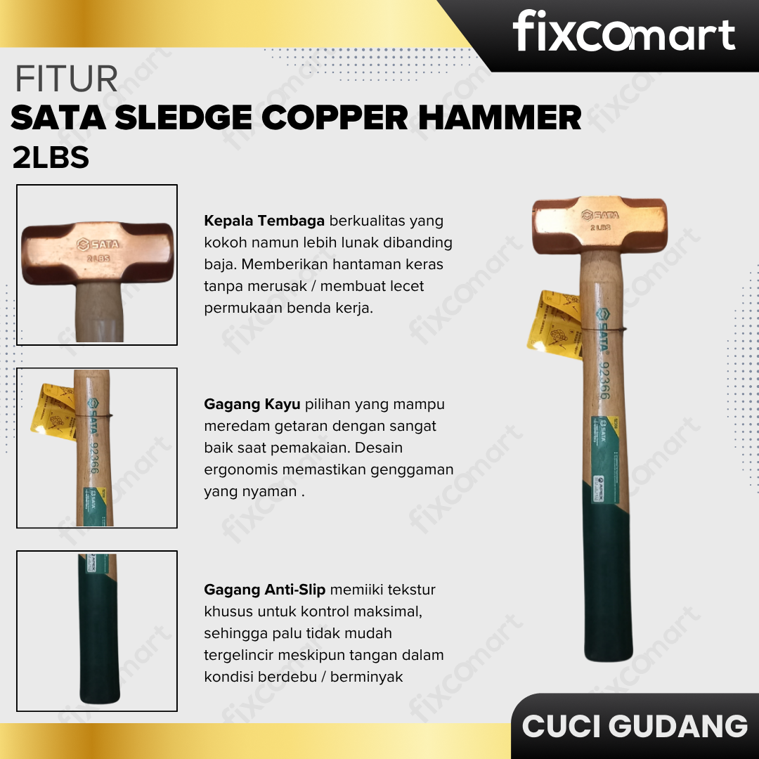 GARAGE SALE-SATA SLEDGE COPPER HAMMER 2LBS