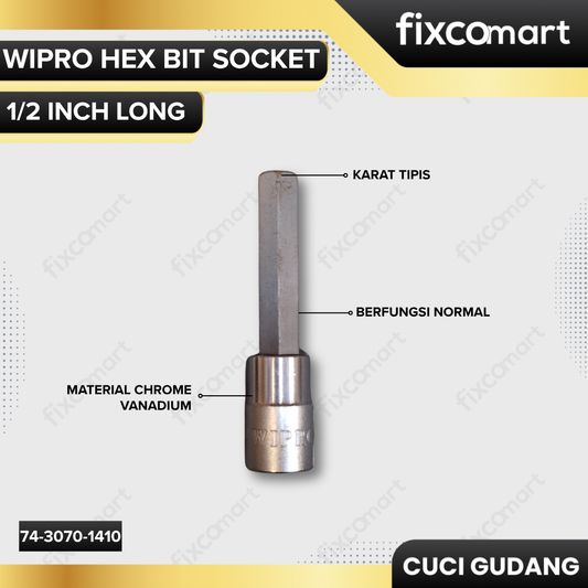 GARAGE SALE - WIPRO HEX BIT SOCKET 1/2 inch Long