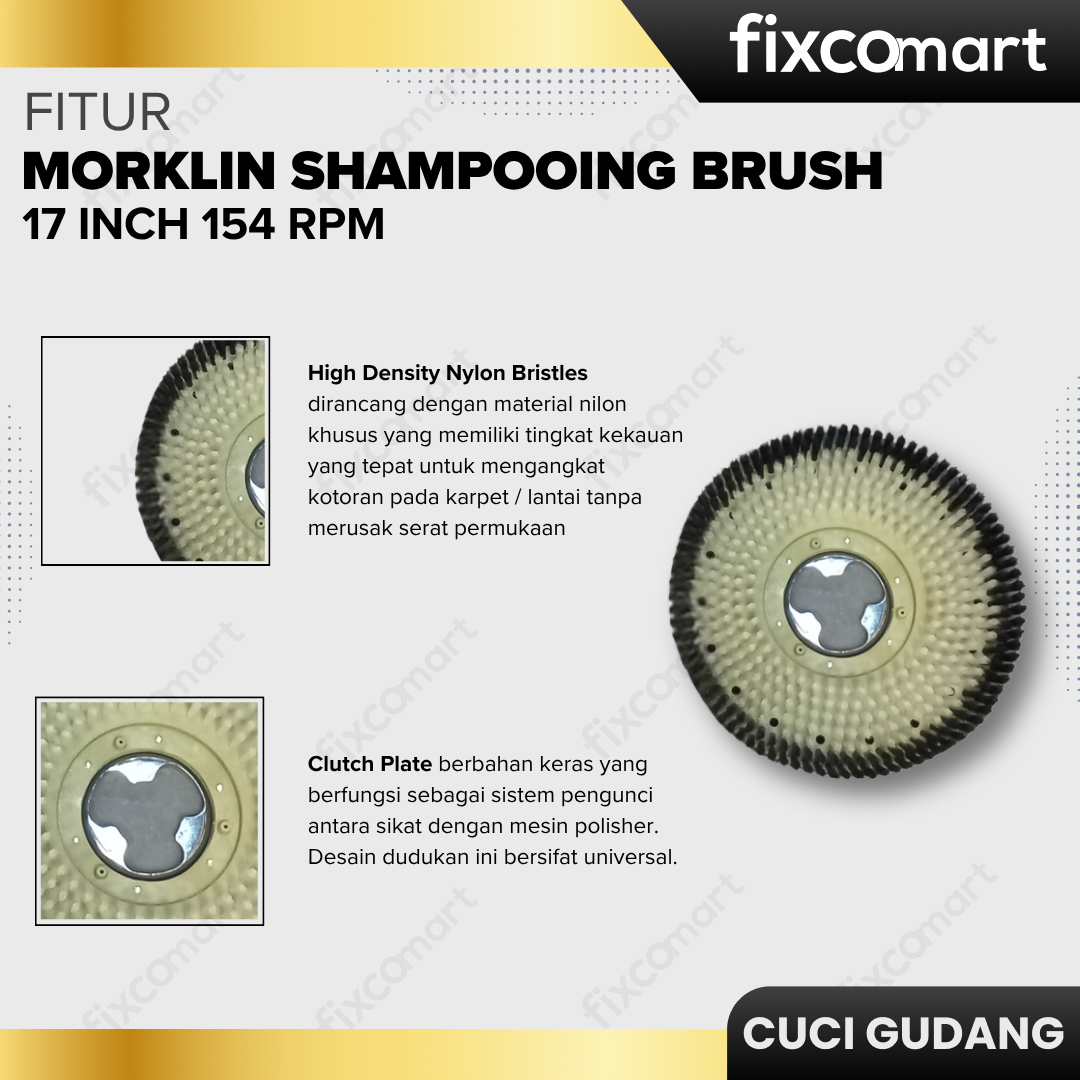 GARAGE SALE - Morklin Shampooing Brush 17 inch 154 RPM