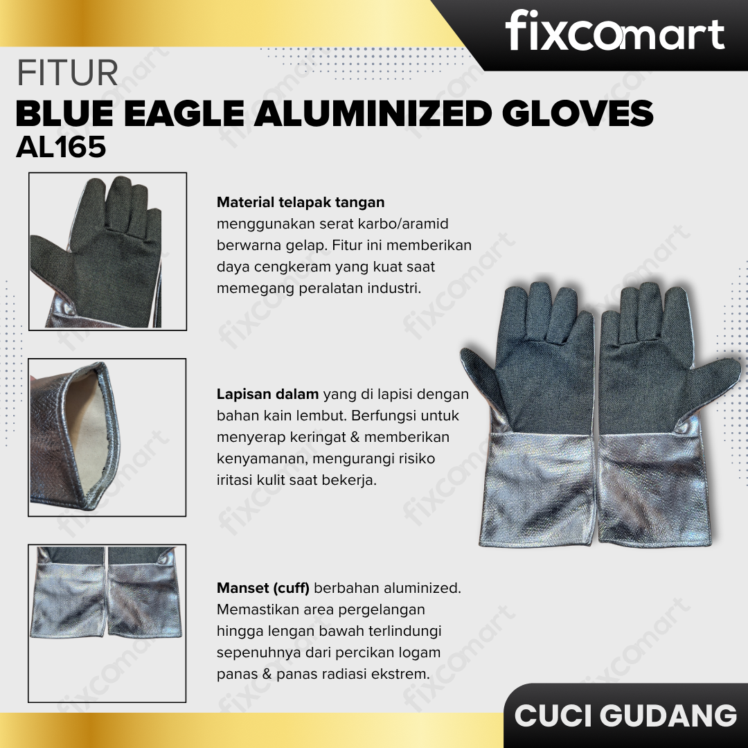 GARAGE SALE -  BLUE EAGLE ALUMINIZED GLOVES AL165
