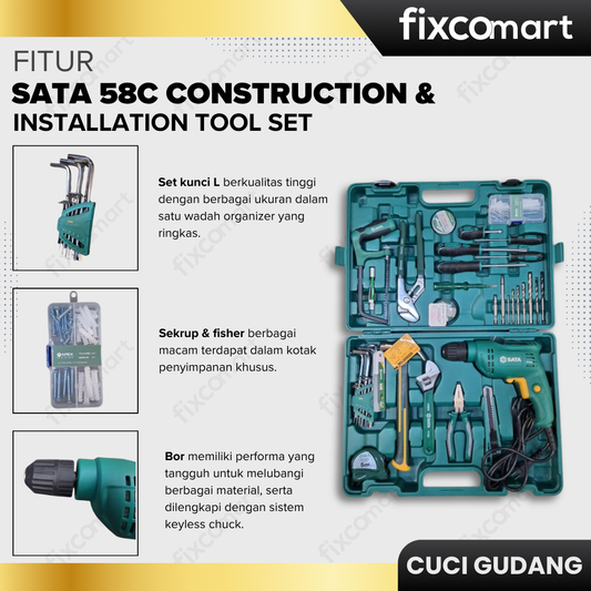 GARAGE SALE - SATA 58c. CONSTRUCTION AND INSTALLATION TOOL SET