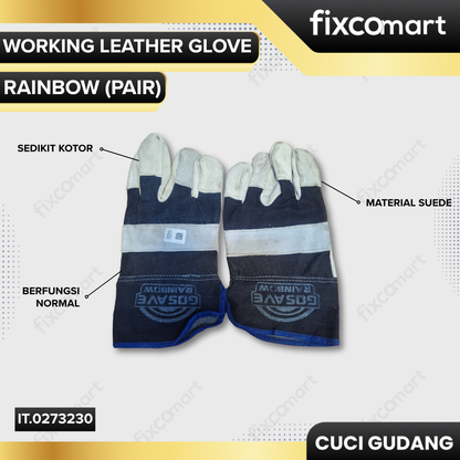 GARAGE SALE -  GOSAVE WORKING LEATHER GLOVE RAINBOW (PAIR)