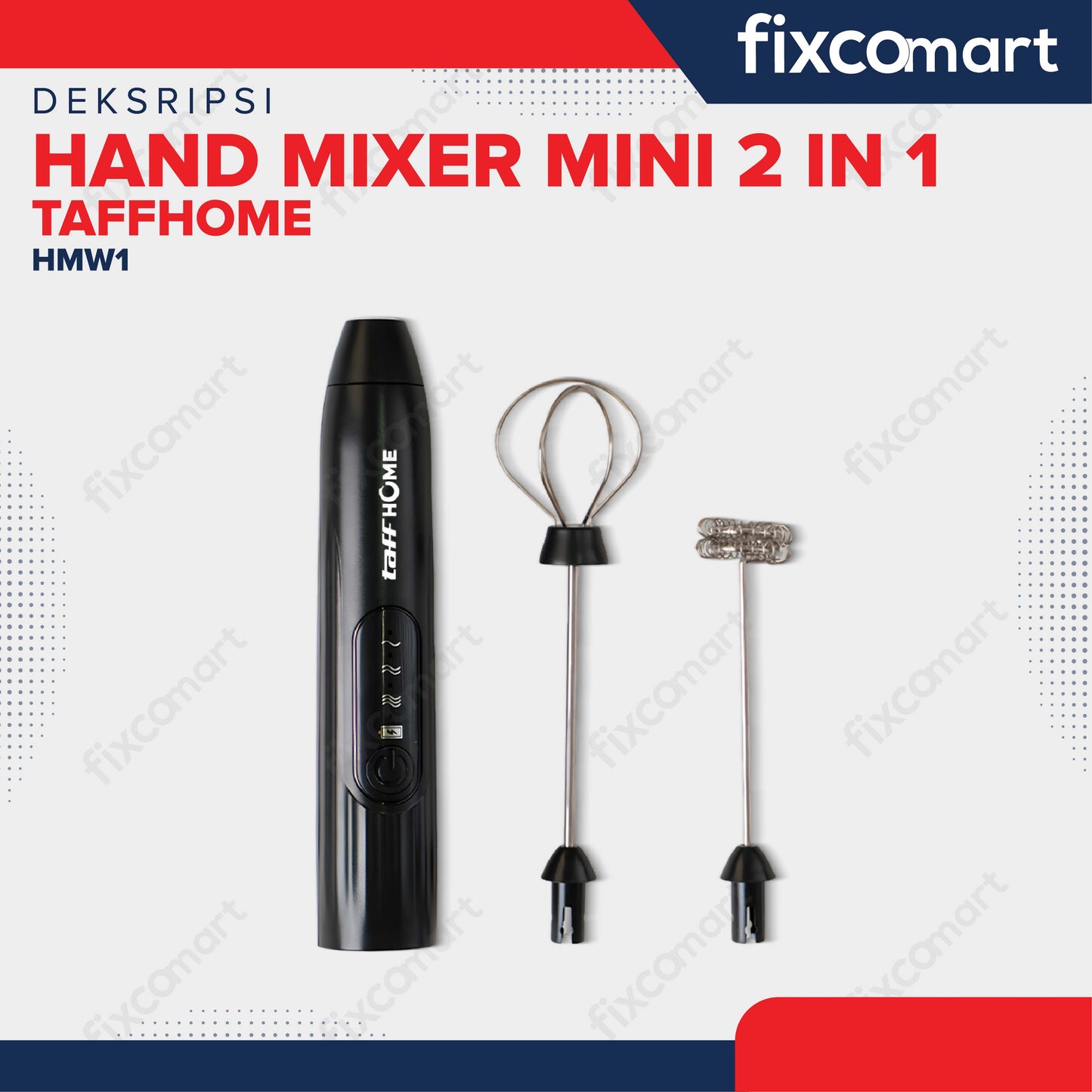 TaffHOME Hand Mixer Mini 2 in 1 Pengocok Telur Milk Frother