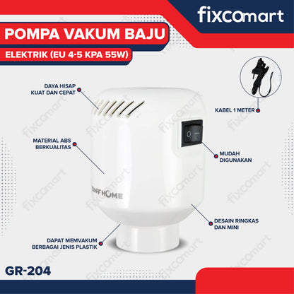 TaffHOME Pompa Vakum Baju Elektrik Vacuum Bag Pump EU 4-5 kPa 55W