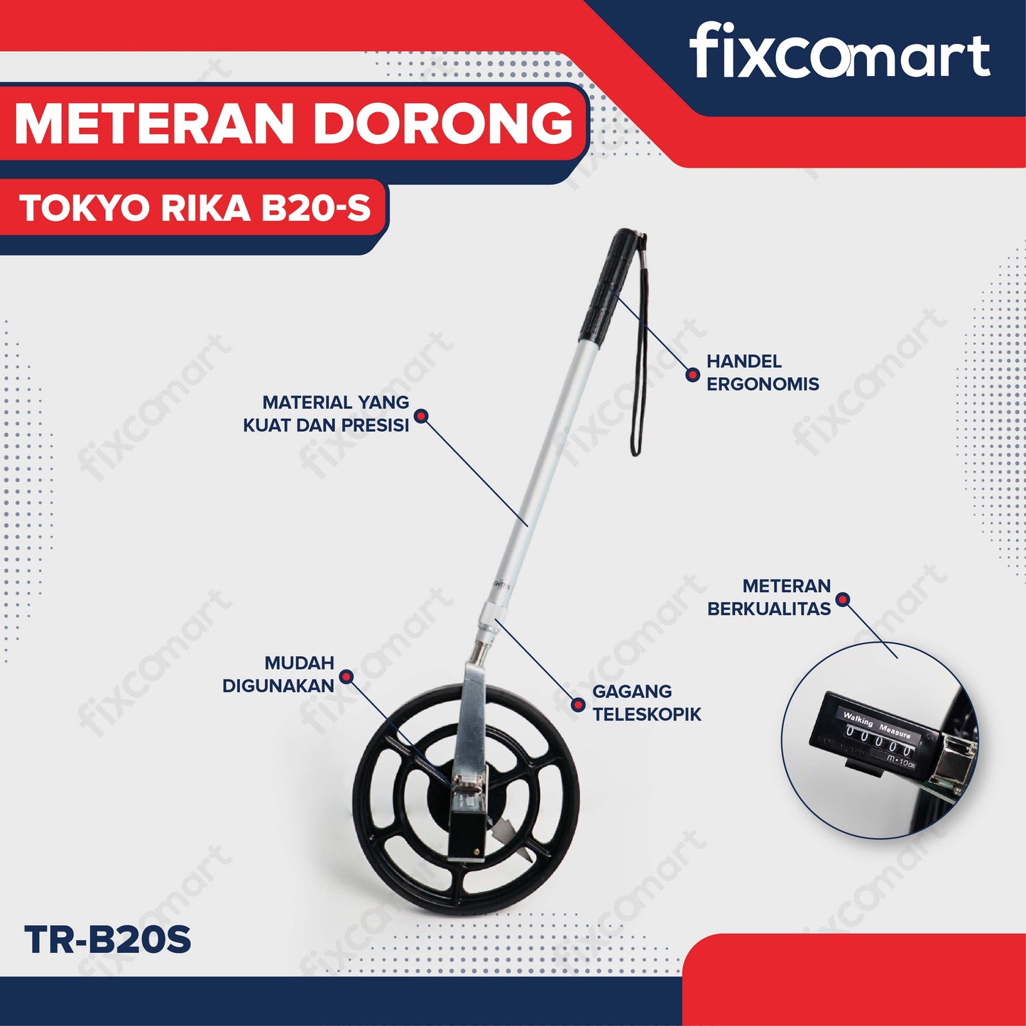 Meteran Dorong Walking Measure TOKYO RIKA B20-S Made In Japan Original