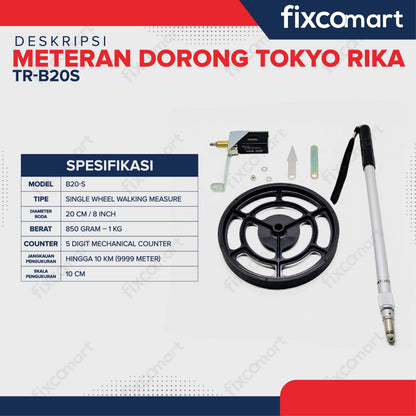 Meteran Dorong Walking Measure TOKYO RIKA B20-S Made In Japan Original