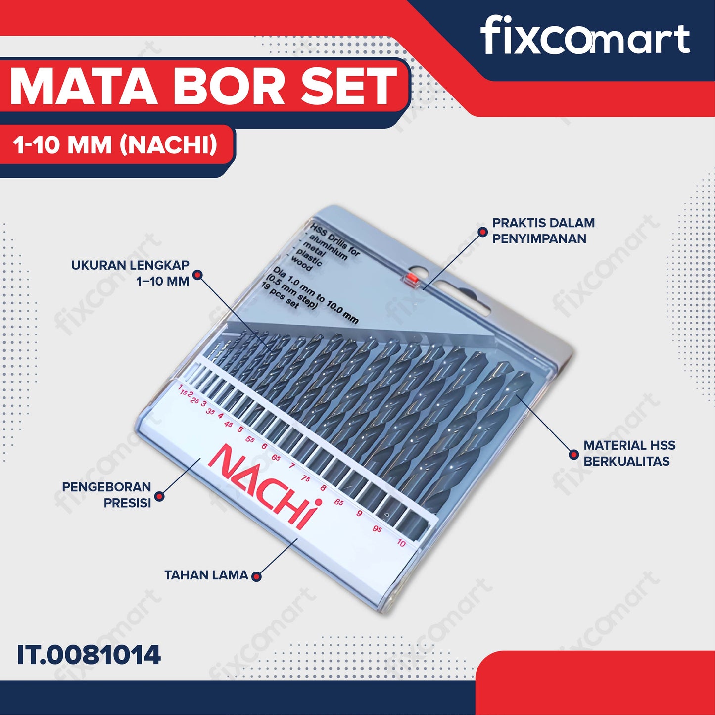 Nachi Mata Bor Set 1-10 MM