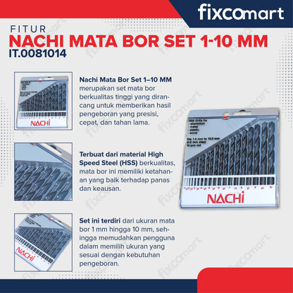 Nachi Mata Bor Set 1-10 MM