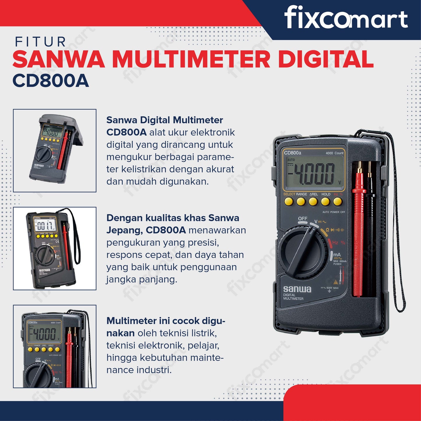 Sanwa Multimeter Digital CD800A