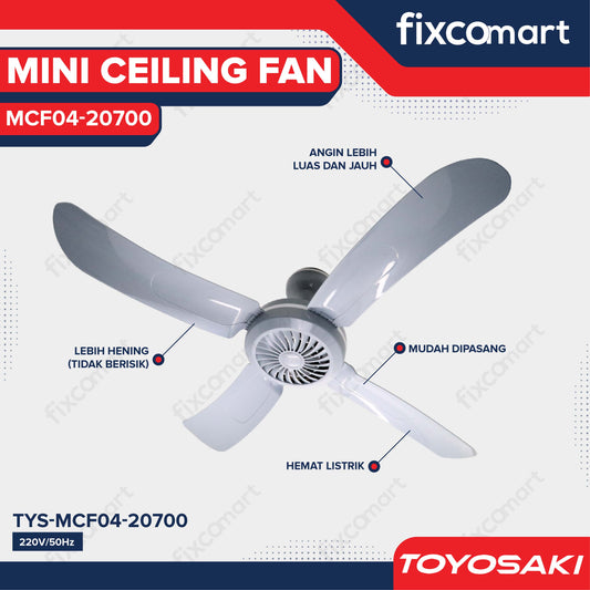 TOYOSAKI MINI CEILING FAN 22.8 Inch