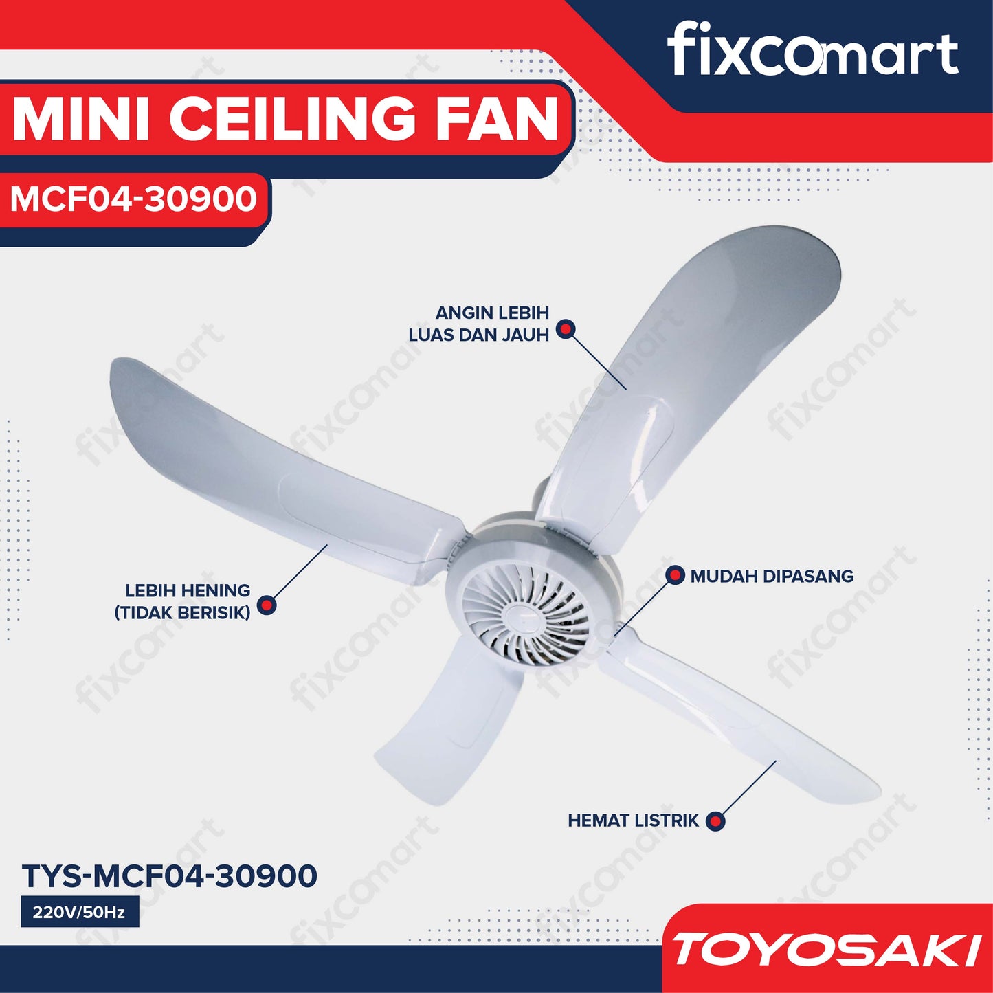 TOYOSAKI MINI CEILING FAN 27.9 inch