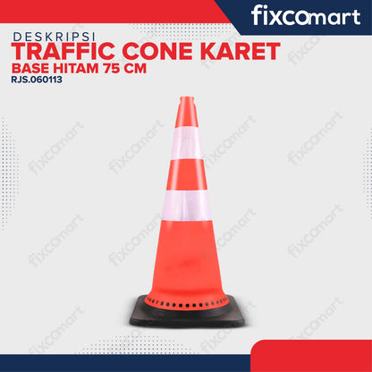 Traffic Cone Karet Base Hitam 75 Cm