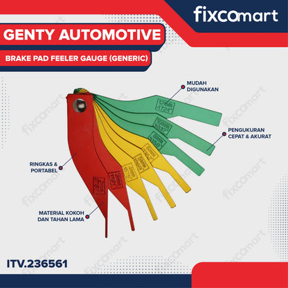 Generic Genty Automotive Brake Pad Feeler Lining Thickness Gauge Measure