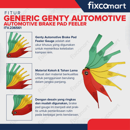 Generic Genty Automotive Brake Pad Feeler Lining Thickness Gauge Measure