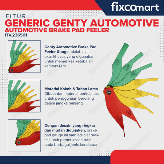 Generic Genty Automotive Brake Pad Feeler Lining Thickness Gauge Measure