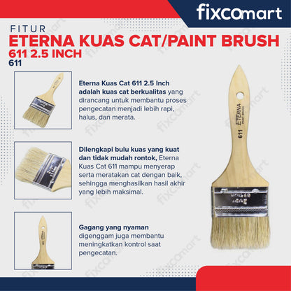 Eterna Kuas Cat/Paint Brush 611 2.5 Inch