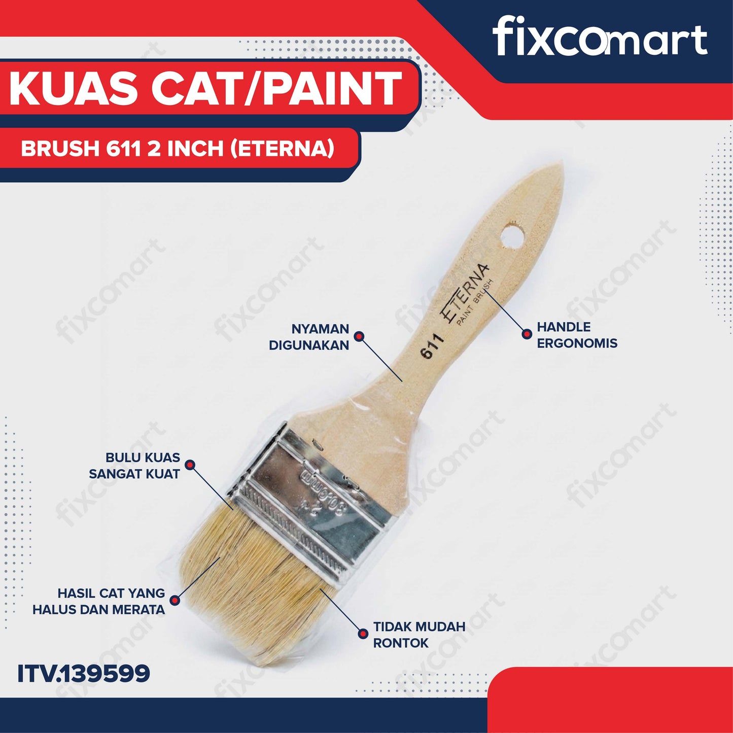 Eterna Kuas Cat/Paint Brush 611 2 Inch