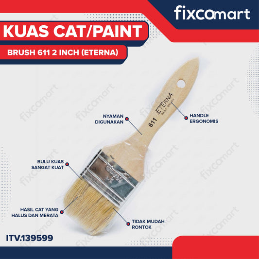 Eterna Kuas Cat/Paint Brush 611 2 Inch