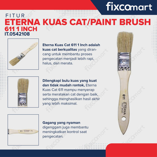 Eterna Kuas Cat/Paint Brush 611 1 Inch