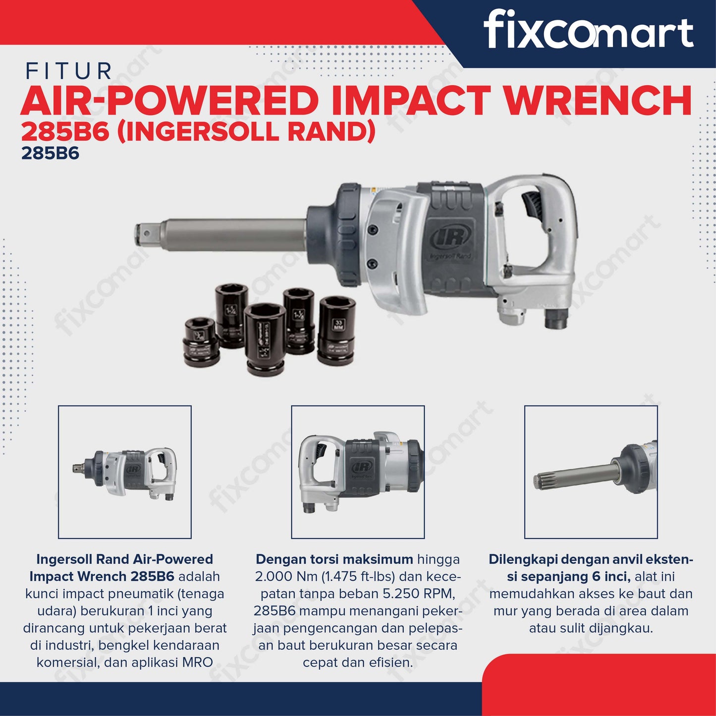 Ingersoll Rand Air-Powered Impact Wrench 285B6