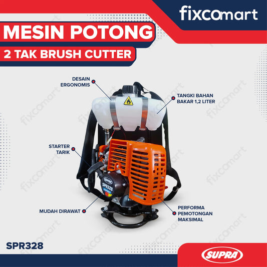 Supra SPR328 Mesin Potong Rumput 2 Tak Brush Cutter FIXCOMART