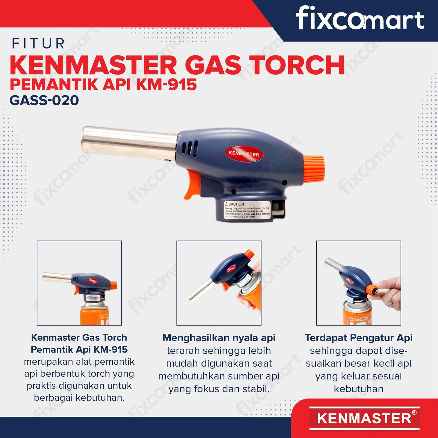 Kenmaster Gas Torch Pemantik Api KM-915 FIXCOMART