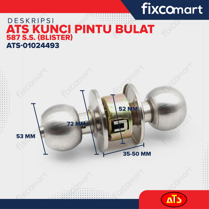 ATS KUNCI PINTU BULAT 587 S.S. (BLISTER)