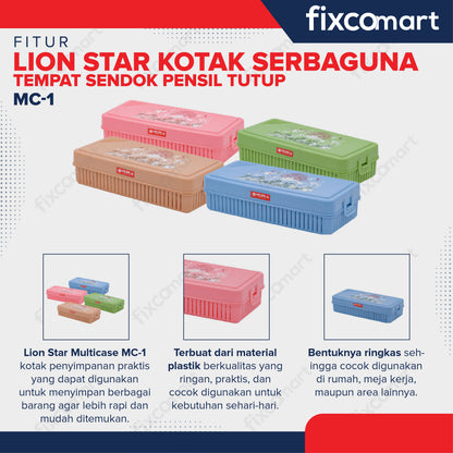 Lion Star Multicase MC-1 Kotak Serbaguna Tempat Sendok Pensil Tutup