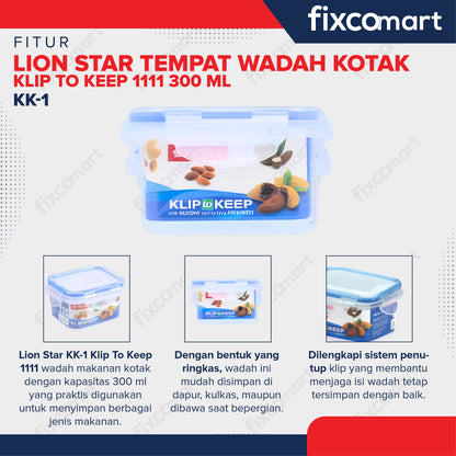 Lion Star KK-1 Klip To Keep 1111 300 ML Tempat Wadah Kotak Box Sambal Makanan Bayi