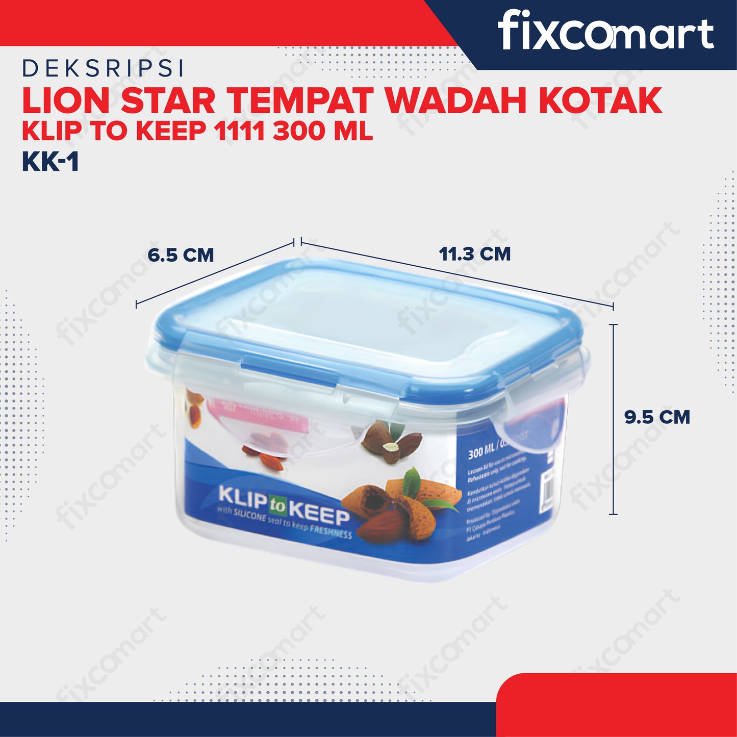 Lion Star KK-1 Klip To Keep 1111 300 ML Tempat Wadah Kotak Box Sambal Makanan Bayi