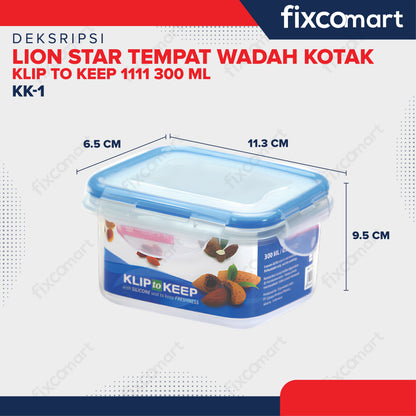 Lion Star KK-1 Klip To Keep 1111 300 ML Tempat Wadah Kotak Box Sambal Makanan Bayi