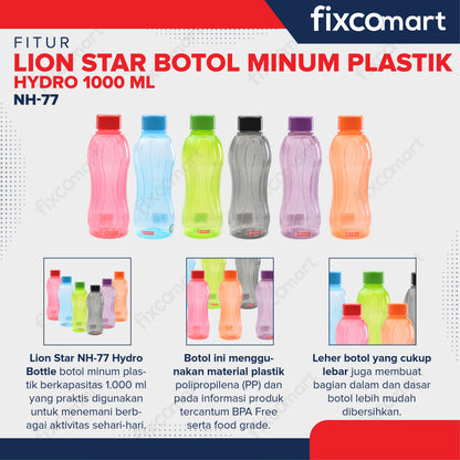 Lion Star Botol Minum Plastik Hydro 1000 ml NH-77 Drink Bottle