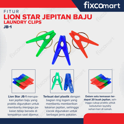 Lion Star Jepitan Baju JB1 Laundry Clips Jepit Jemuran