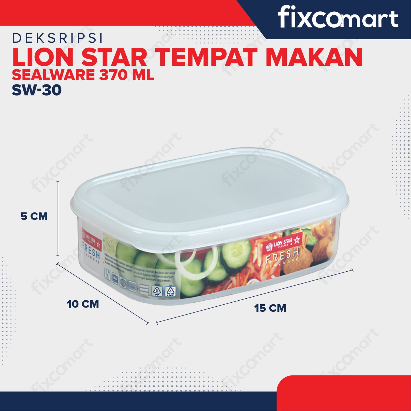 Lion Star Tempat Makan Sealware No. 30 370 ml Kotak Makan SW-30