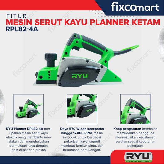 RYU Planner RPL82-4A Mesin Serut Kayu Planer Ketam