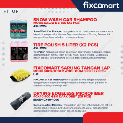 Paket Usaha Cuci Mobil Motor Lengkap - Mesin Steam Car Wash, Kompresor 2.5 HP, Snow Wash, Vacuum, Microfiber