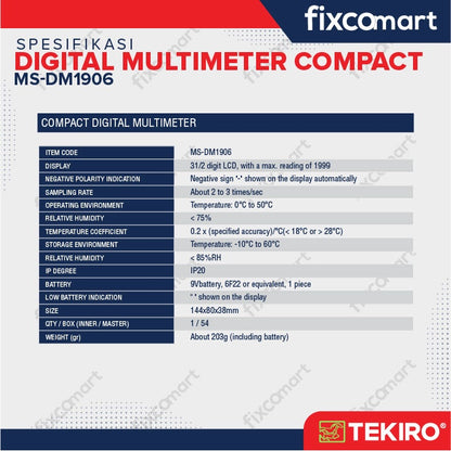 Tekiro Digital Multimeter Compact